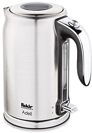 Fakir Adell 4005001 - Bollitore elettrico in acciaio inox, 1,7 litri, bollitore durevole, per la cucina, bollitore silenzioso, regalo di inaugurazione della casa, accessori da cucina, argento