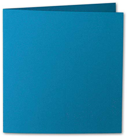 ARTOZ 25x Faltkarten quadratisch - Petrol (Blau) - 155 x 155 mm Karten blanko zum Selbstgestalten - 220 g/m² gerippt