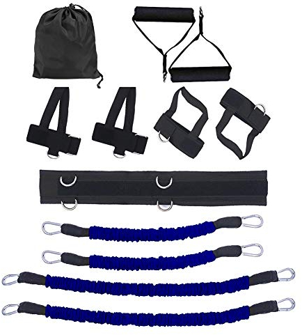 Fitnessbänder Schlingentrainer Sling Trainer Set Taille Bein Hüpftraining Widerstandbänder Home Gym Stretching Strap Set Taille Rallye Bein Taille Sprungtrainer Boxkick Widerstandseil