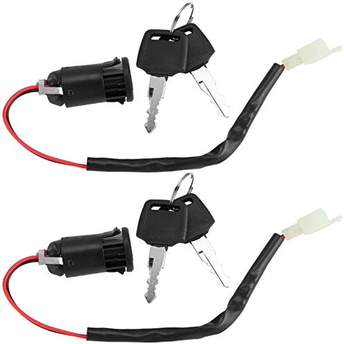 2 pezzi di blocco dell'interruttore di accensione e set di chiavi standard di avviamento del motore di avviamento interruttore a chiavetta per bici triciclo scooter elettrico accessori Replaceme