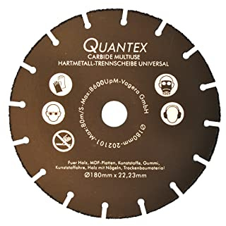 Hartmetall Flexscheibe für Holz von QUANTEX 180mm - Winkelschleifer Multi Wheel Trennscheibe zum Schneiden von Holz, Kunststoff und Plastik.