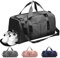TechyFit Sport Gym Bag - Duffel Bag with Shoe Compartment, Foldable Training Handbag for Men and Women, Yoga, Travel, Overnight Weekend Shoulder Bag, Waterproof Dry-Wet Separated Bags