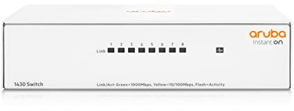 HPE Networking Instant On-Switch-Serie 1430 – Nicht verwalteter Layer-2-Ethernet-Switch mit 8-Port Gb | 8X 1G | Lüfterlos | EU-Kabel (R8R45A#ABB)
