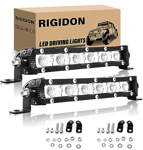 RIGIDON 2Pcs 7'' 18CM 30W LED Arbeitsscheinwerfer Bar Flutlicht Led Scheinwerfer 12V 24V Zusatzscheinwerfer Wasserdicht für 4x4 Offroad Auto Traktor SUV UTV ATV Rückfahrscheinwerfer