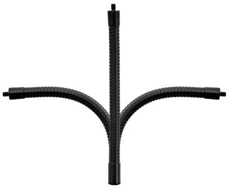 GRIFITI Nootle Flexible Metal Black Gooseneck Arm Flex Leg Stand 1/4 20 Threaded Male Female Goose Neck for Camera, Clamps, Microphone, Phone Holder and Tablet Mount (8 x .75 x .75 inches)