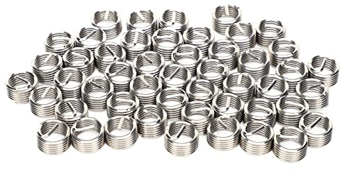 Elicoil M10X1.25 Inserti per Filettatura da 50 Pezzi per Riduttori Femmina Maschio Strumento di Riparazione Dadi in Acciaio Inossidabile Inserti per Filettatura M10X1.25 (2.5D)