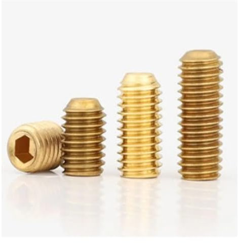 DAGROD 5–50 Teile/los DIN916 M2 M2,5 M3 M4 M5 M6 M8 M10 Messing Metrisches Gewinde Madenschrauben Cup Point Innensechskantschrauben ohne Kopf(X4mm,M3 20pcs)