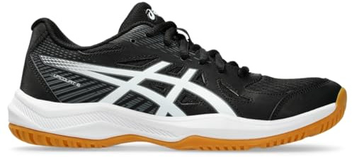 ASICS Women's Upcourt 6 Volleyball Shoes, 10, Black/White