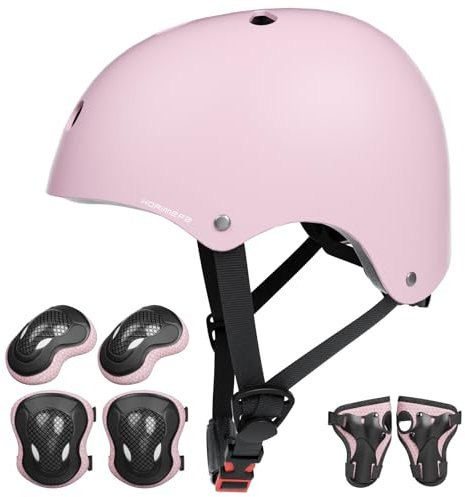 KORIMEFA Kinder Fahrradhelm für 3-13 Jahre Jungen Mädchen, Skaterhelm mit Knie-, Handgelenk- und Ellbogenpolster-Set, Kinderhelm Helm für Fahrrad Roller Skateboard Laufrad Klettern