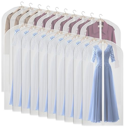 Univivi Kleidersäcke, Kleidersack Lang Aufbewahrung, 60 x 152 cm, 20 Stück | kleiderschutzhülle mit Reißverschluss, Staub für Langes Kleid, Hochzeitskleid, Mäntel, Anzüge, Kleider