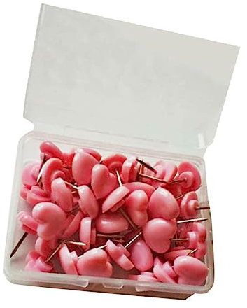 STOBOK 2 Kisten Stecknadeln Herzstift Herz-Dekor praktische Stifte Pinnwand drücken Schneiderei Dekorationen für Ihre Kinder Kartenstecknadel Reißnägel Schreibwaren Liebe Reißzwecke Rosa