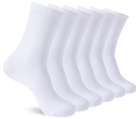YOUCHAN 6 Paires Chaussettes Hommes Femme Coton, Noir/Blanc/Gris/Bleu | Confortable Respirantes, Coton peigné, Mi-Mollet, Élégant coffret cadeau, OEKO-TEX Standard 100