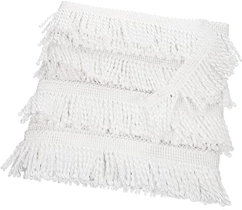BELLIFFY Frangia Decorativa Nappa Bianca Per Tende e Divani, Passamaneria in Poliestere Resistente, Rotolo Per Fai Da Te e Rifiniture Artigianali Per Arredamento Casa
