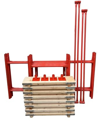 HILL TOP FABRICATIONS CO (1998) LTD - Scaffolding Tower with Scaffolding Boards 5.02 Meters (16'6) Working Height 6x2 Base Size. Steel & Polyester Powder Coated (PPC) High Quality Durable Finish.