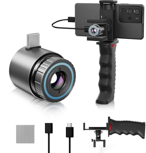MiLESEEY TNV30i Monoculare Termico a Visione Notturna T-Recon Scout 256 x 192 (25 Hz), Immagini Termiche con Obiettivo Regolabile da 10 mm, Fotocamera Termica per Smartphone Android per la Caccia