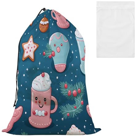 Wäschesack, Weihnachtsbecher, niedlich, rosa, groß, schmutzige Kleidung, Organizer, Reisetasche mit Kordelzug, faltbare Aufbewahrungstasche für Zuhause