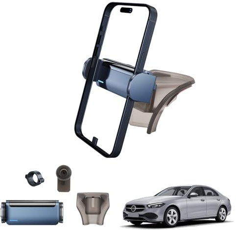 Coleya Support de Téléphone Voiture Compatible avec Mercedes Benz C-Class W206 2022-2024/ GLC X254 2023 2024, W206 Support de Téléphone Electrique, Rotation à 360°, pour Tous Smartphones 4-7