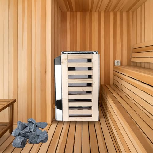 Moubhjd Electric Sauna Heater, 3.6KW Internal Control Type Stainless Steel Sauna Stove Heater, Electric Sauna Stove for Home/Hotel/Sauna Room/Spa/Shower/Bath, Stainless Steel Heating Tube