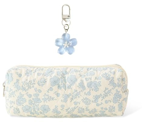 1 Piece Flower Pencil Case and 1 Piece Flower Keychain, Cute Pencil Case, Girls Pencil Case, Portable Pencil Case, Student Stationery