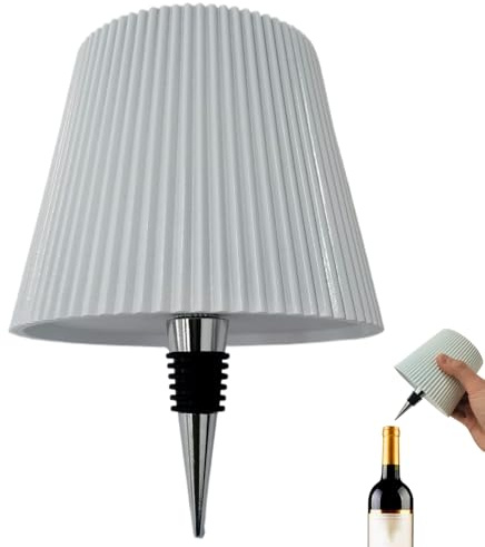 Generico Lampada Bottiglia LED, Lampada Ricaricabile per Bottiglia Senza Fili Tattile con Luce Dimmerabile per Ristorante, Casa, Bar, Ufficio (Bianco)