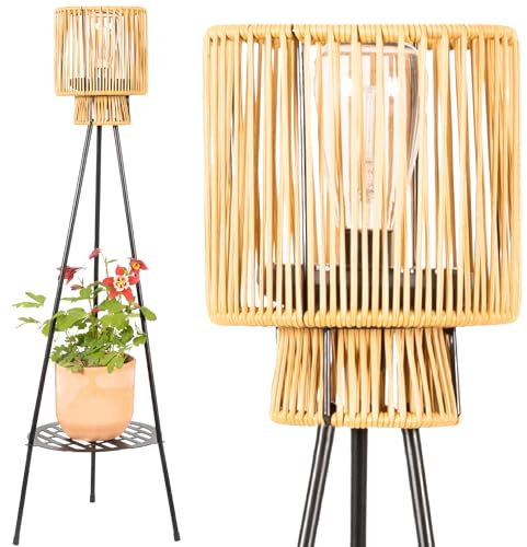 Gadgy Lampada da Terra Solare da Esterno con Portafiori | Lampada LED Impermeabile per Giardino, Balcone o Terrazza | Illuminazione Sostenibile con Treppiede Design