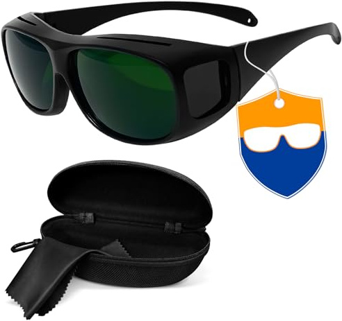gamegalaxy Welding Glasses Wrap Around Gas Welding Cutting & Grinding Laser Safety Goggles,UV Protection Anti-Glare,Red Light Therapy Glasses