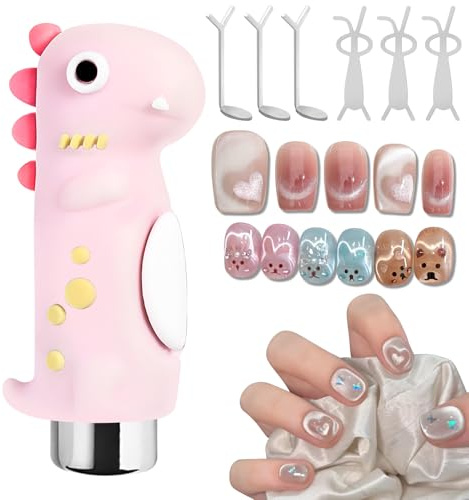 Silikon-Nagelkunst-Set, personalisiertes Katzenaugen-Werkzeug, Magnet für Katzenaugen-Gel-Nagellack, inklusive Kaninchen- und Herz-Stilen zum Selbermachen, geeignet für professionelle Maniküristen
