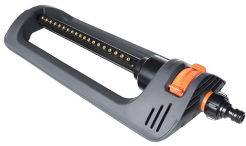 Hbbgdiy Sprinkler del Giardino oscillante Automatico con ugelli in Ottone da 19 buche, irrigatore per irrigazione per Prato per l'irrigazione da Giardino, Patio e orto