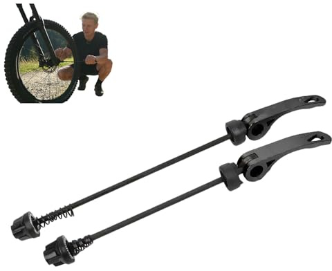 Fahrrad Schnellspanner Set 2 Stück ultraleicht schwarz – Fahrrad Zubehör für Vorderrad und Hinterrad – Schnellspanner Aluminium für Rennrad und MTB – einfache Montage für unterwegs