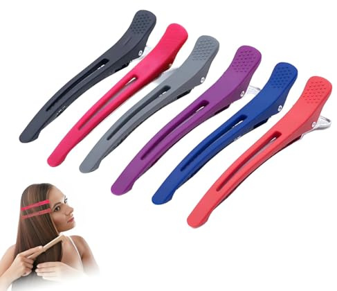 Jetstream 6 Stück Haarclips, 11cm Haarklammer, Abteilklammern Friseur, Professionelle Barber Zubehör, Haarklammern Zum Stylen und Schneiden