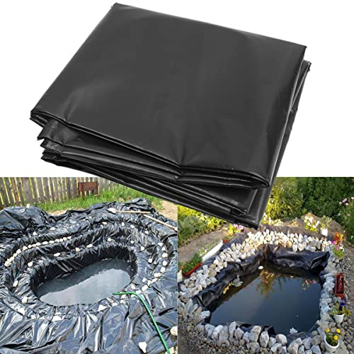 Kraftigt gummidammfoder 5 m x 4 m svart HDPE vattentätt underlag för trädgårdsfontäner och upphöjda dammar hållbart ogenomträngligt förstärkt dammfoder