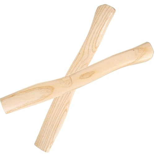 CRAFTHROU 2pcs Wooden Hatchet Handle Replacement Wood Handle for Hand Tools and Hatchet Beige Wood Ergonomic No Burrs for Chopping Kindling