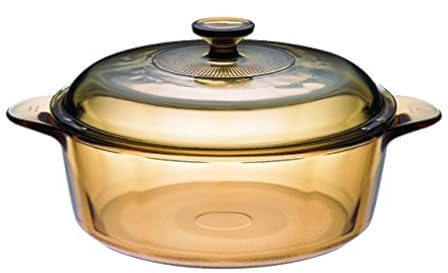 VISIONS 3.25L Pyroceram Glass Versa Pot with Glass Cover, Brown