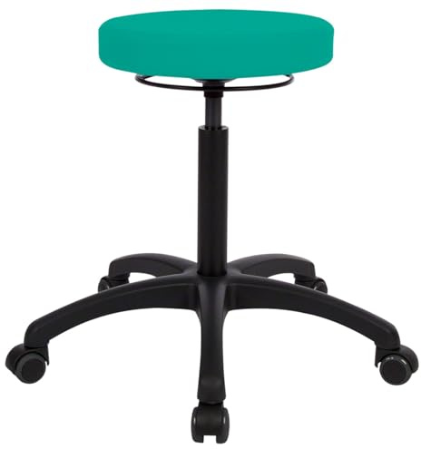 Sport-Tec Drehhocker Standard mit Komfort-Polster und Rollen, Rollhocker Arbeitshocker