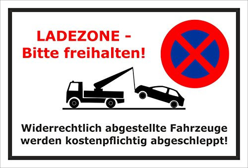 Melis-Folienwerkstatt Parken verboten Schild – Abschleppschild - Ladezone - Bitte freihalten – 30x20 cm – 3mm Aluverbund