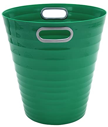 Waytex 931076 Pattumiera da ufficio verde - Cestino di carta in plastica design moderno per ufficio, camera da letto, bagno - Capacità 12,5L - Colore Verde