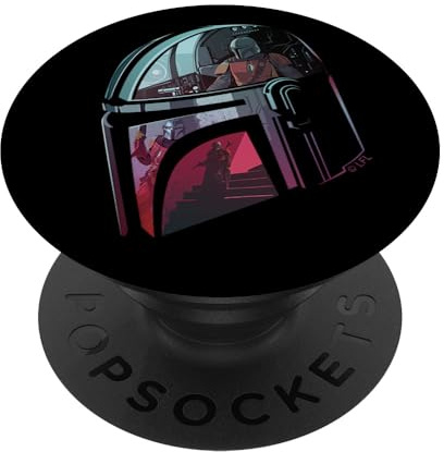 PopSockets Star Wars The Mandalorian Portrait Inside Helmet PopSockets PopGrip: Swappable Grip for Phones & Tablets