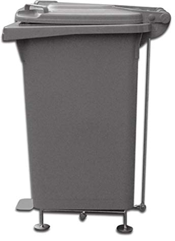 MYBA Poubelle Poubelle extérieure 60L à roulettes/à pédale avec Couvercle, Grande capacité sanitaire Facile à Nettoyer, Poubelle épaisse Blanche Corbeille à Papier (Category : Pedal)