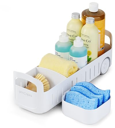 YouCopia RollOut Caddy Under Sink Organizer, 5 Wide, White