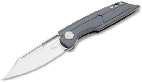 BÖKER PLUS® HEA Hunter EDC Knife - Flipper Taschenmesser - Outdoor Klappmesser mit G10 Griff blau - Einhandmesser mit D2 Klinge - Frame Lock Messer in Etui
