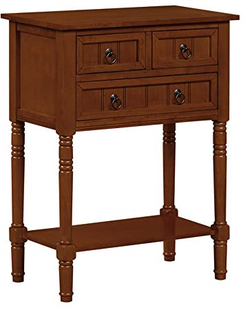 Convenience Concepts Kendra - Mesa de salón con 3 cajones, color cereza