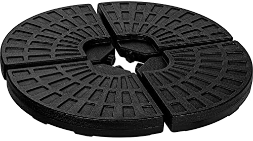 STILISTA® Sonnenschirmständer 4-teilig Schirmgewicht für Ampelschirm Bodenkreuz, eckig oder rund, rund