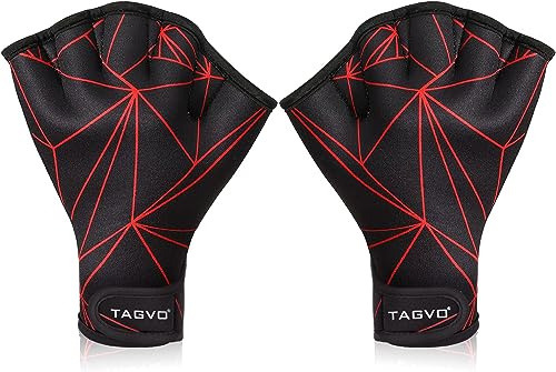 TAGVO Swimming Aquatic Gloves, Aquatic Gloves for Helping Upper Body Resistance, Webbed Swim Gloves Well Stitching, No Fading, Sizes for Men Women Adult Children Aqua Therapy, Pool Fitness