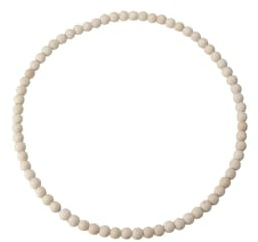 NaDeco Deko-Metallring mit Perlen, Ø 20-40 cm, Größe frei wählbar | Holzperlenring | Metallring mit Holzperlen | Holzperlen-Ring | Dekohänger | Perlenkranz | Boho-Trockenblumen-Ring, Größe:Ø 30 cm