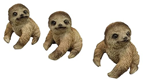 Fachhandel Plus – Dekofigur Faultier aus Polyresin, wetterfest für Garten & Wohnbereich - Realistische Gartendeko & Tierfigur zum Hängen, Sitzen oder Stellen (Gang)