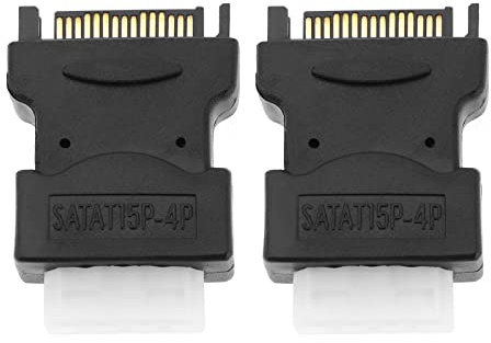 Create idea Lot de 2 adaptateurs femelles IDE Molex vers SATA 15 broches mâles Molex vers SATA pour alimentation HHD/SSD/DVD RW/disque dur