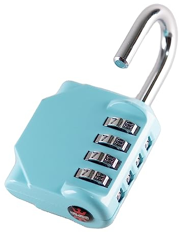 KAWAHA CL11AS Combination Lock, 4 Digit Outdoor Combination Padlock Set Your own Combination for Gym Locker Lock, School, Gates, Doors, Toolbox, Hasps and Storage (Aqua Sky2 *1)