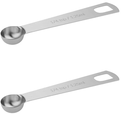 2PCS 1/4tsp(1.25ml) Measuring Spoon, Stainless Steel Teaspoon