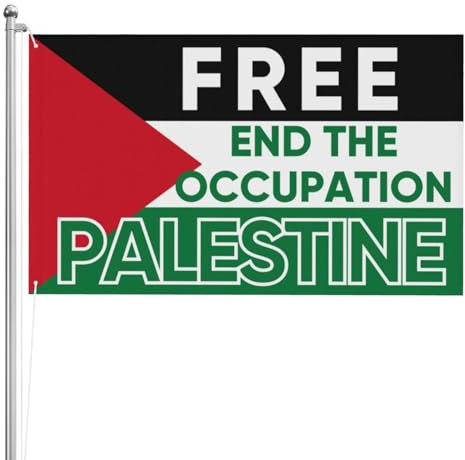 Bandera de Palestina libre de 3 x 5, doble cara, duradera, 3 capas, letrero con la bandera de Palestina, ora por Palestina, bandera fuerte para exteriores, termina la bandera de ocupación con 2 ojales