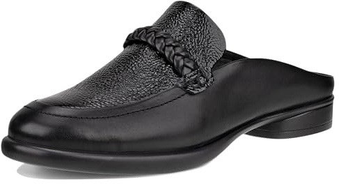 ECCO Women's Sculpted Luxury Braided Mule, Black/Black Patent, 8-8.5
